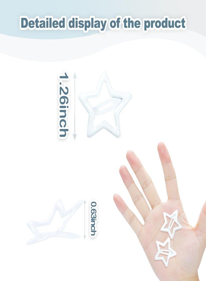 ايلان مجموعة إيلان من 64 قطعة من مشابك الشعر الصغيرة على شكل نجمة للنساء والفتيات، مشابك شعر لطيفة للنساء، إكسسوارات للشعر الناعم والخفيف (أبيض) - Image 2